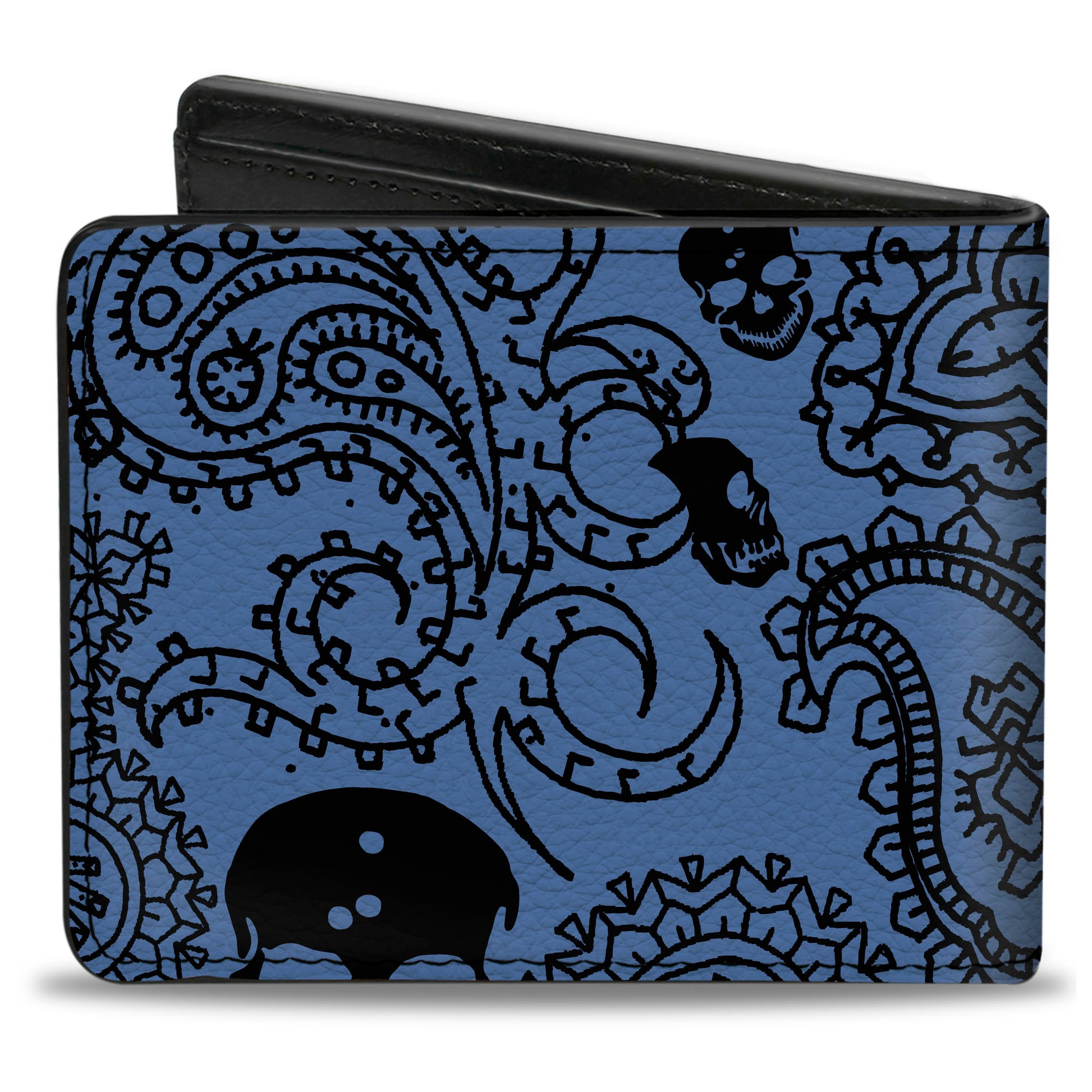 Bi-Fold Wallet - Bandana Skulls Baby Blue Black Bi-Fold Wallets Buckle-Down