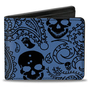 Bi-Fold Wallet - Bandana Skulls Baby Blue Black Bi-Fold Wallets Buckle-Down