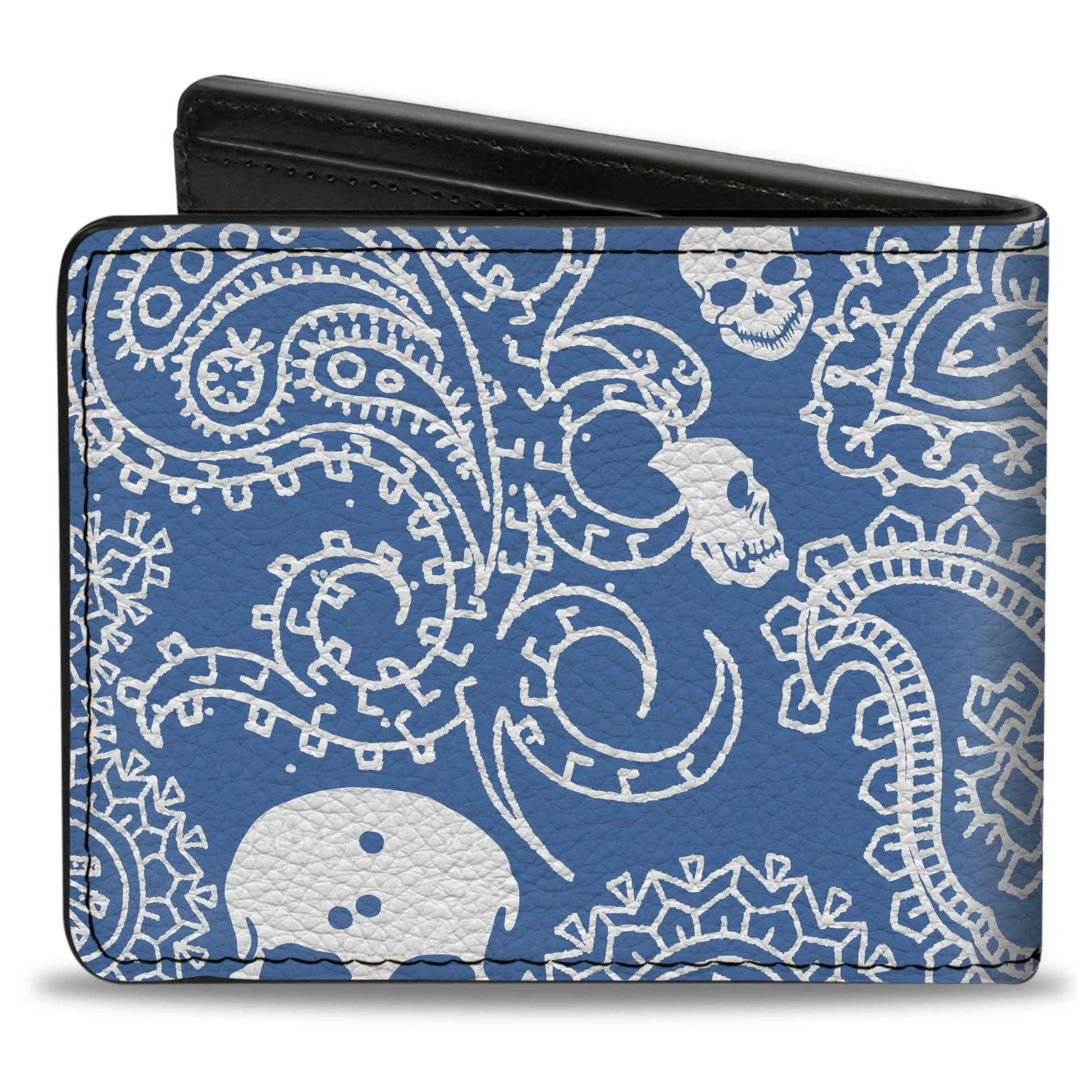 Bi-Fold Wallet - Bandana Skulls Baby Blue White Bi-Fold Wallets Buckle-Down