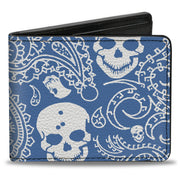 Bi-Fold Wallet - Bandana Skulls Baby Blue White Bi-Fold Wallets Buckle-Down