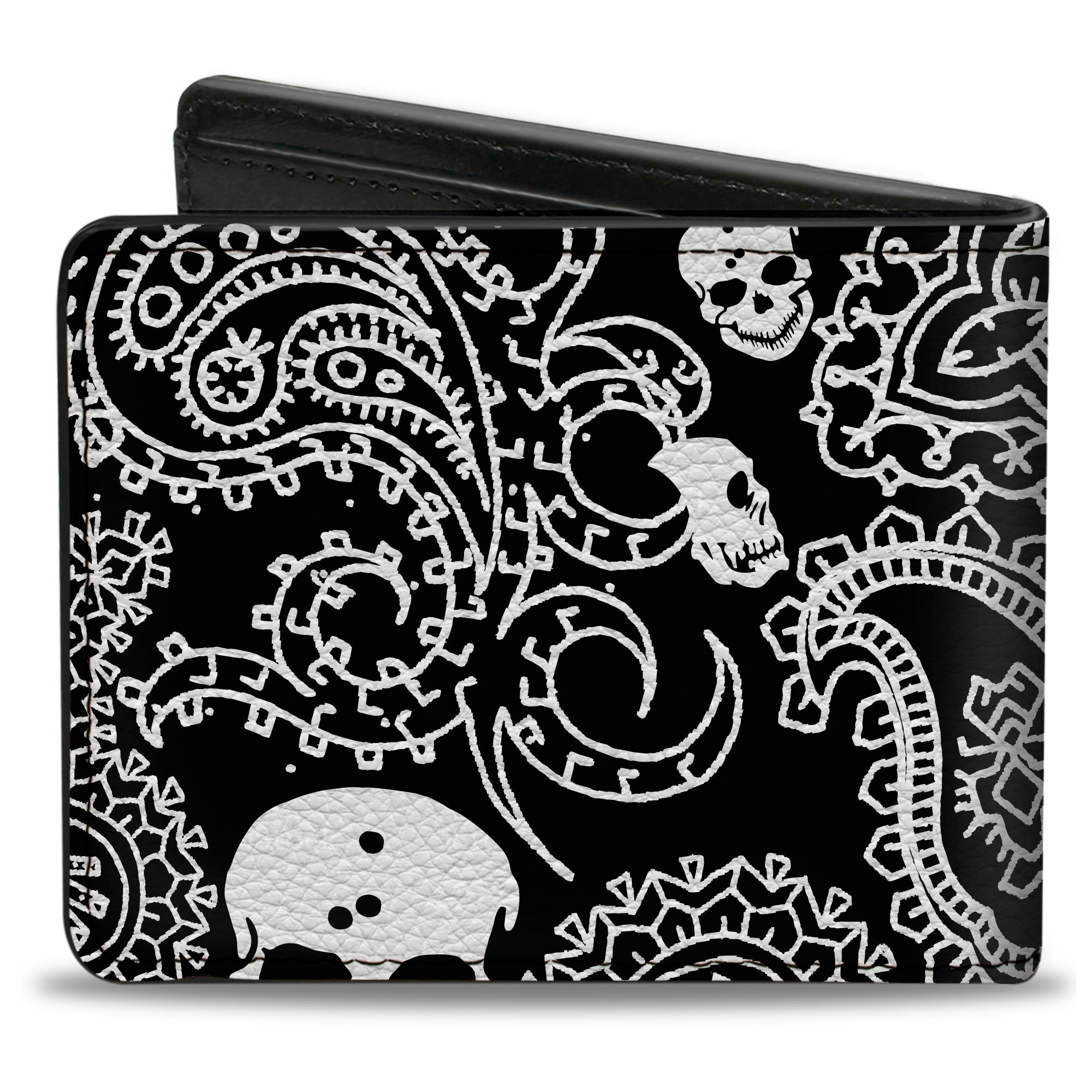 Bi-Fold Wallet - Bandana Skulls Black White Bi-Fold Wallets Buckle-Down