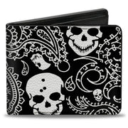 Bi-Fold Wallet - Bandana Skulls Black White Bi-Fold Wallets Buckle-Down