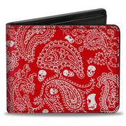 Bi-Fold Wallet - Bandana Skulls Red White Bi-Fold Wallets Buckle-Down