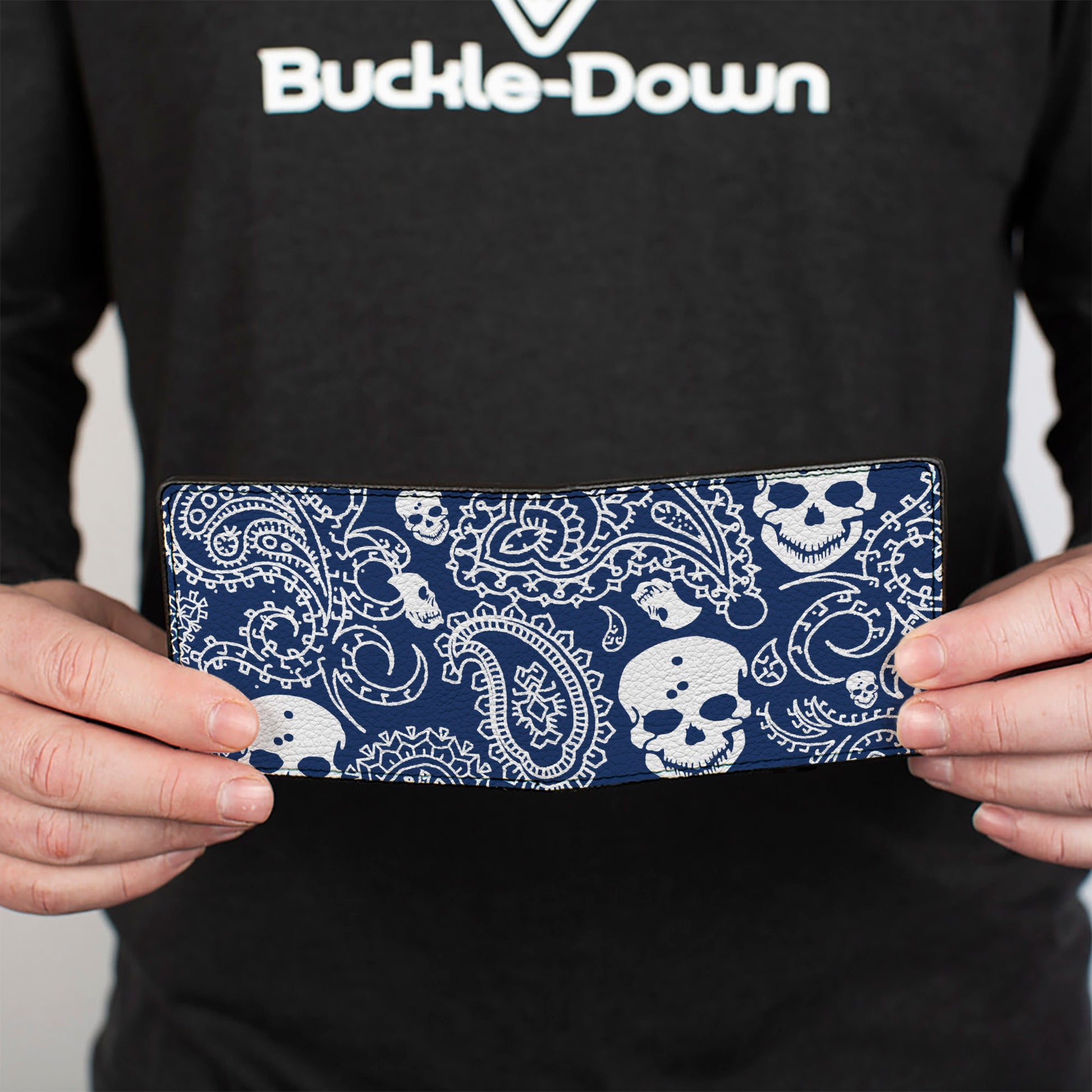 Bi-Fold Wallet - Bandana Skulls Royal White Bi-Fold Wallets Buckle-Down