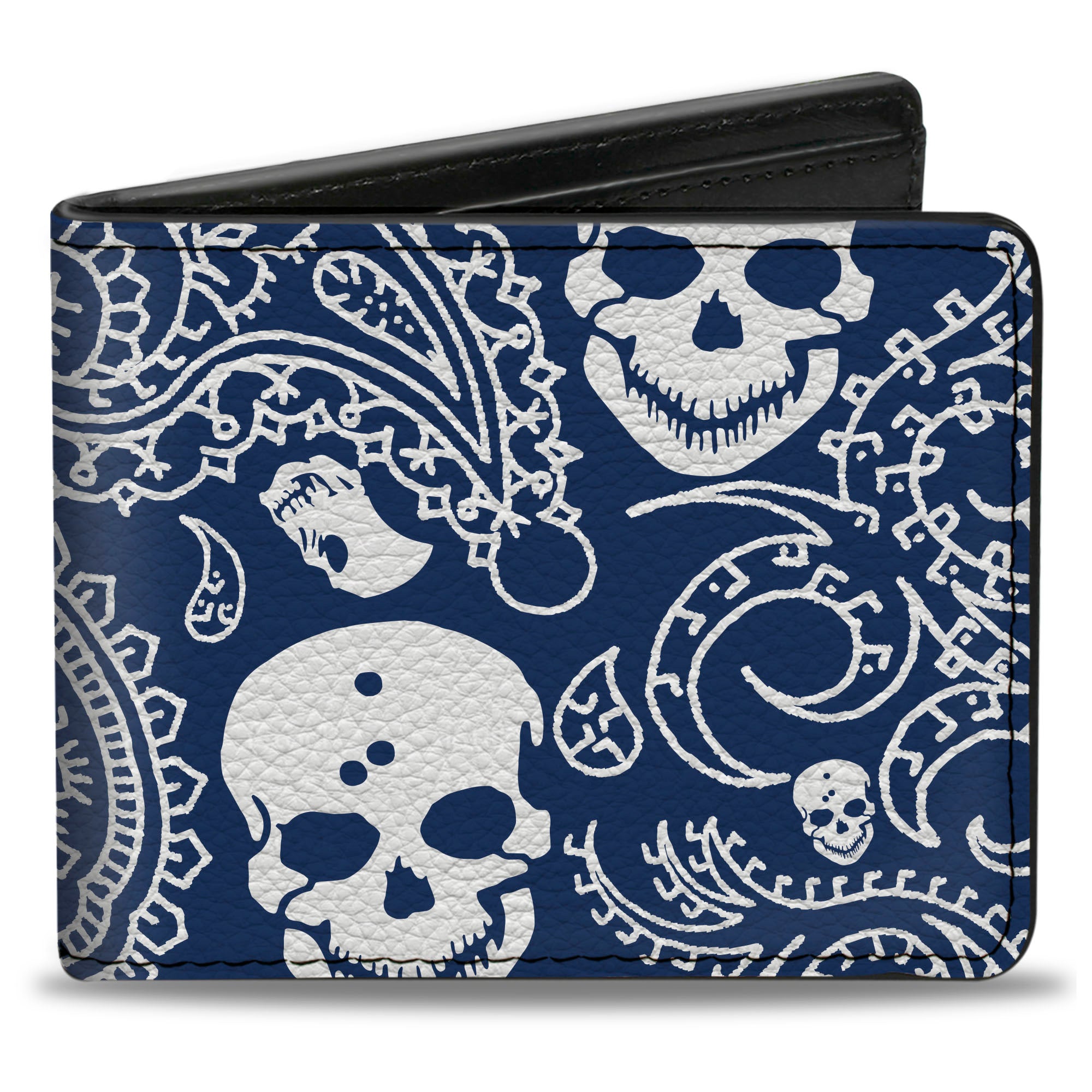 Bi-Fold Wallet - Bandana Skulls Royal White Bi-Fold Wallets Buckle-Down