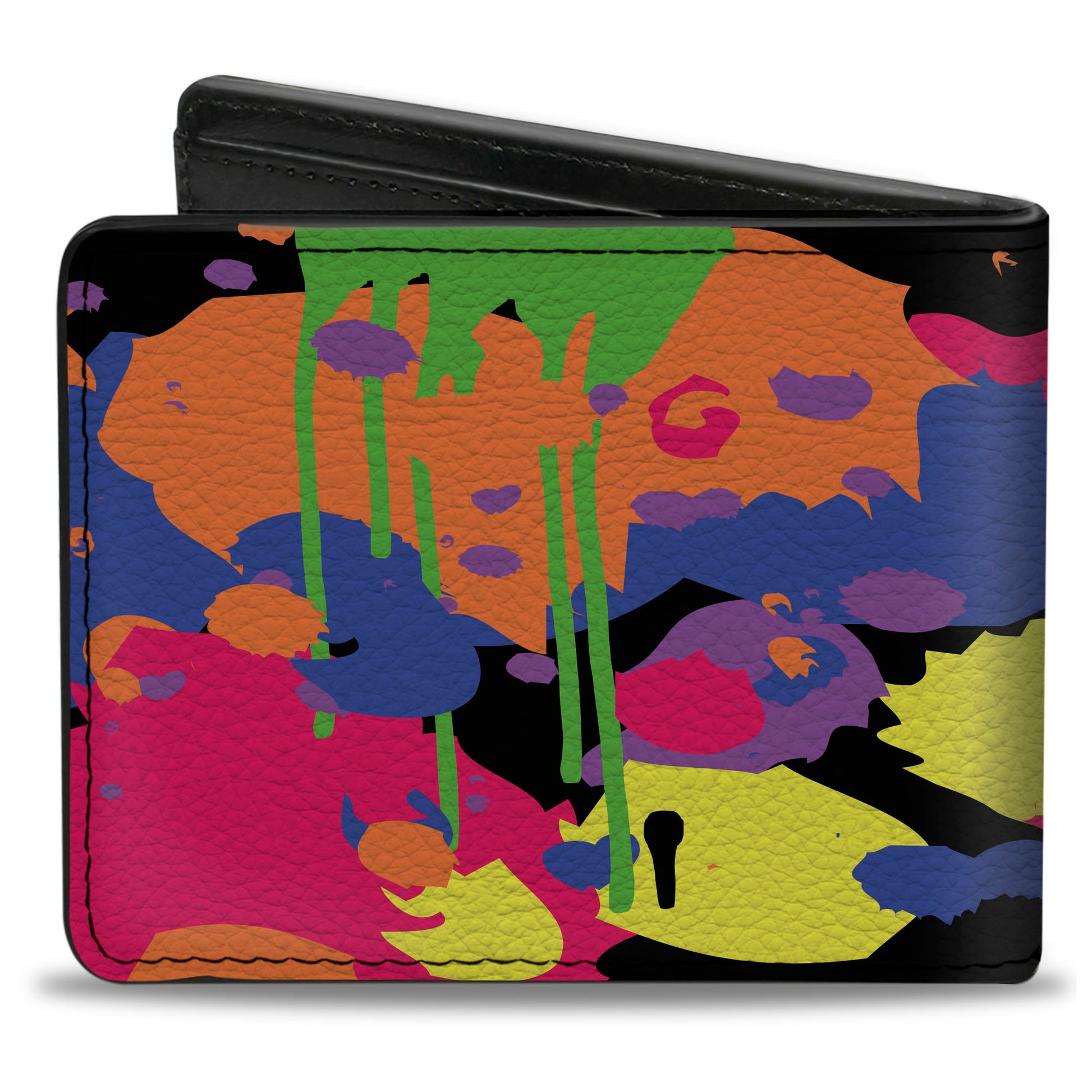 Bi-Fold Wallet - Buckle-Down Paint Splatter Black Neon Bi-Fold Wallets Buckle-Down