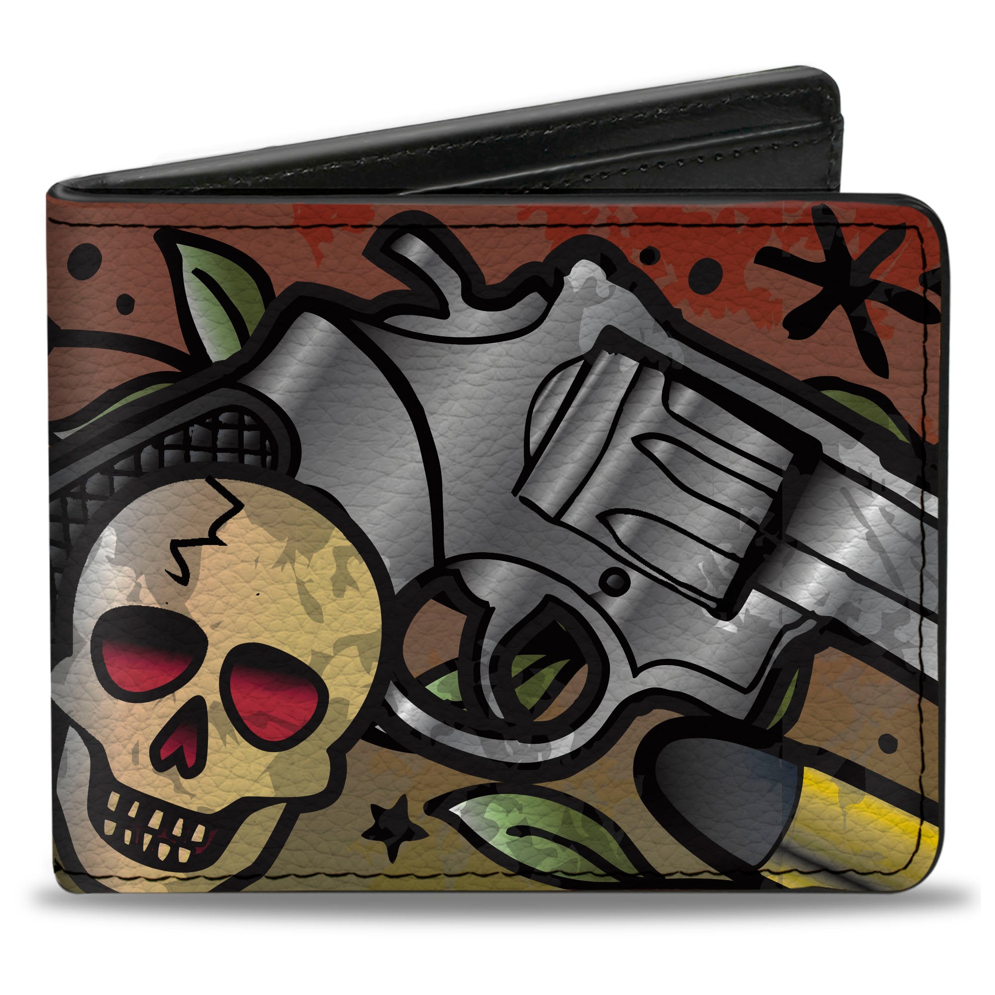 Bi-Fold Wallet - Born to Raise Hell CLOSE-UP Red Bi-Fold Wallets Buckle-Down