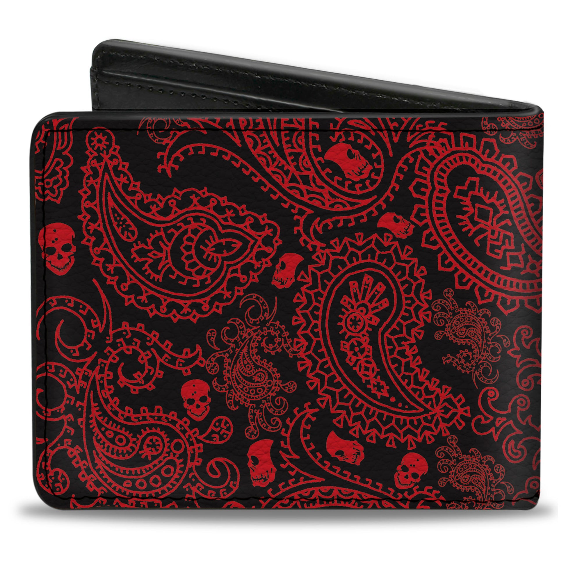 Bi-Fold Wallet - Bandana Skulls Black Red Bi-Fold Wallets Buckle-Down