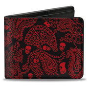 Bi-Fold Wallet - Bandana Skulls Black Red Bi-Fold Wallets Buckle-Down