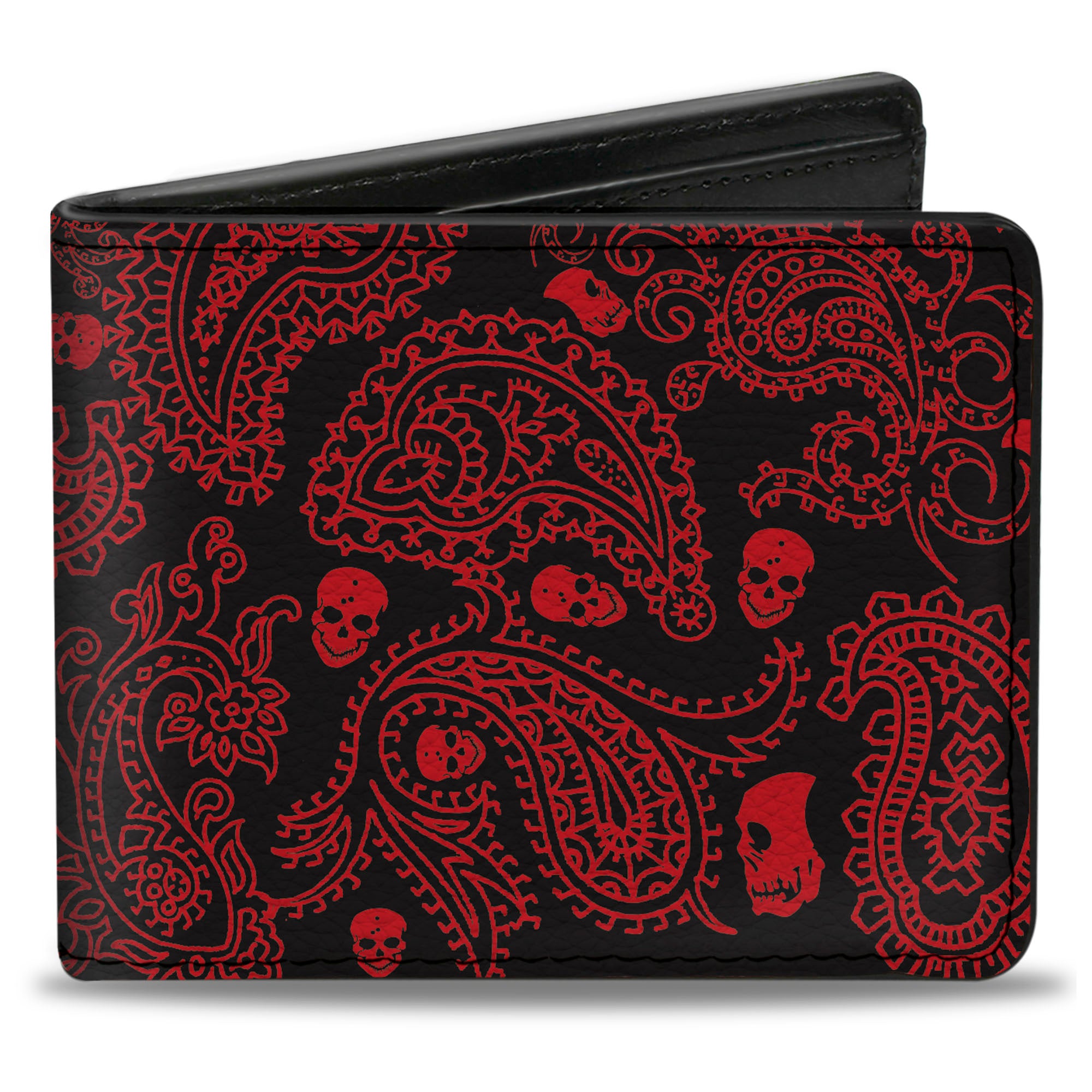 Bi-Fold Wallet - Bandana Skulls Black Red Bi-Fold Wallets Buckle-Down