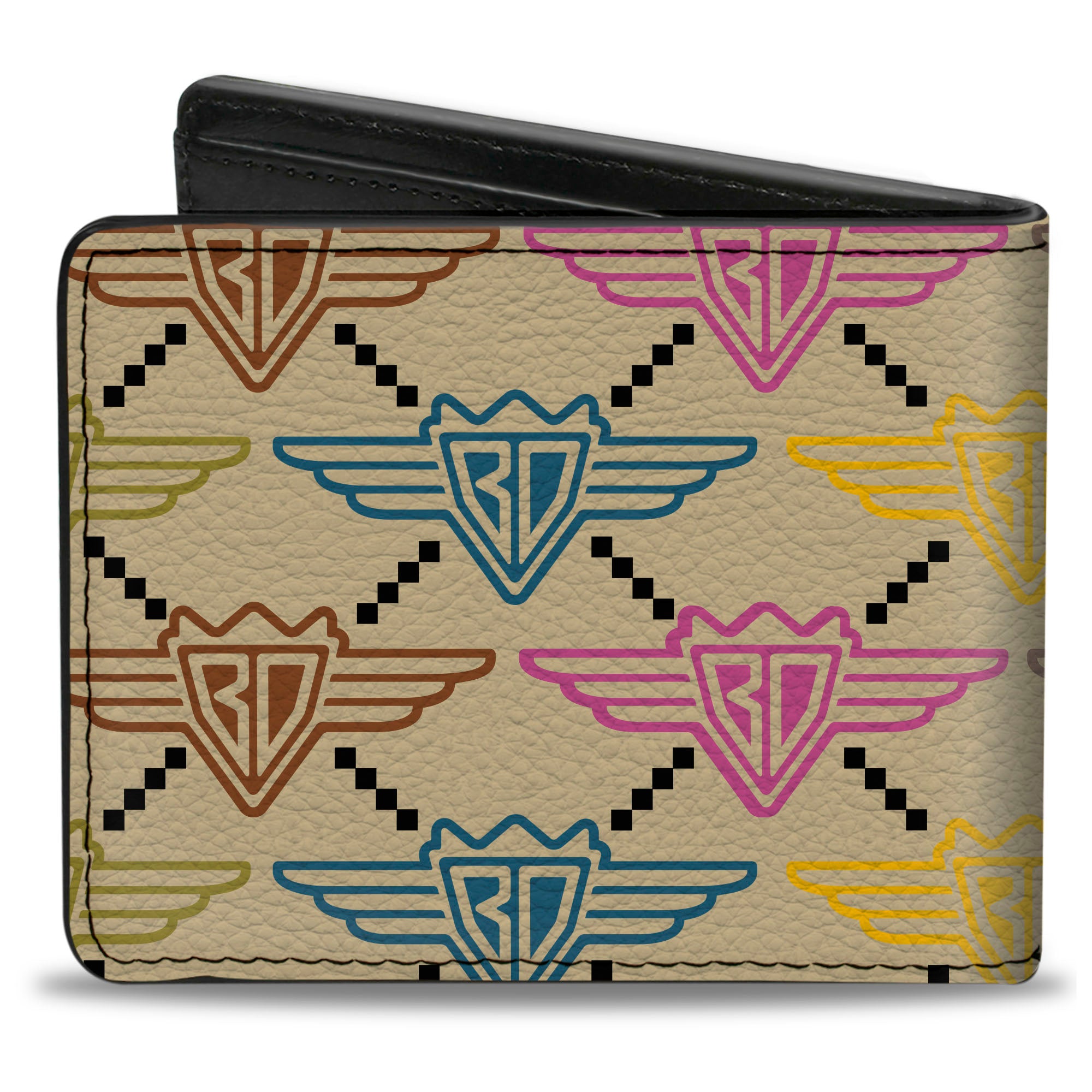 Bi-Fold Wallet - Buckle-Down BD Monogram Tan Multi Neon Bi-Fold Wallets Buckle-Down