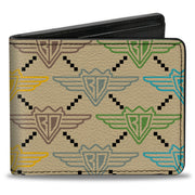 Bi-Fold Wallet - Buckle-Down BD Monogram Tan Multi Neon Bi-Fold Wallets Buckle-Down