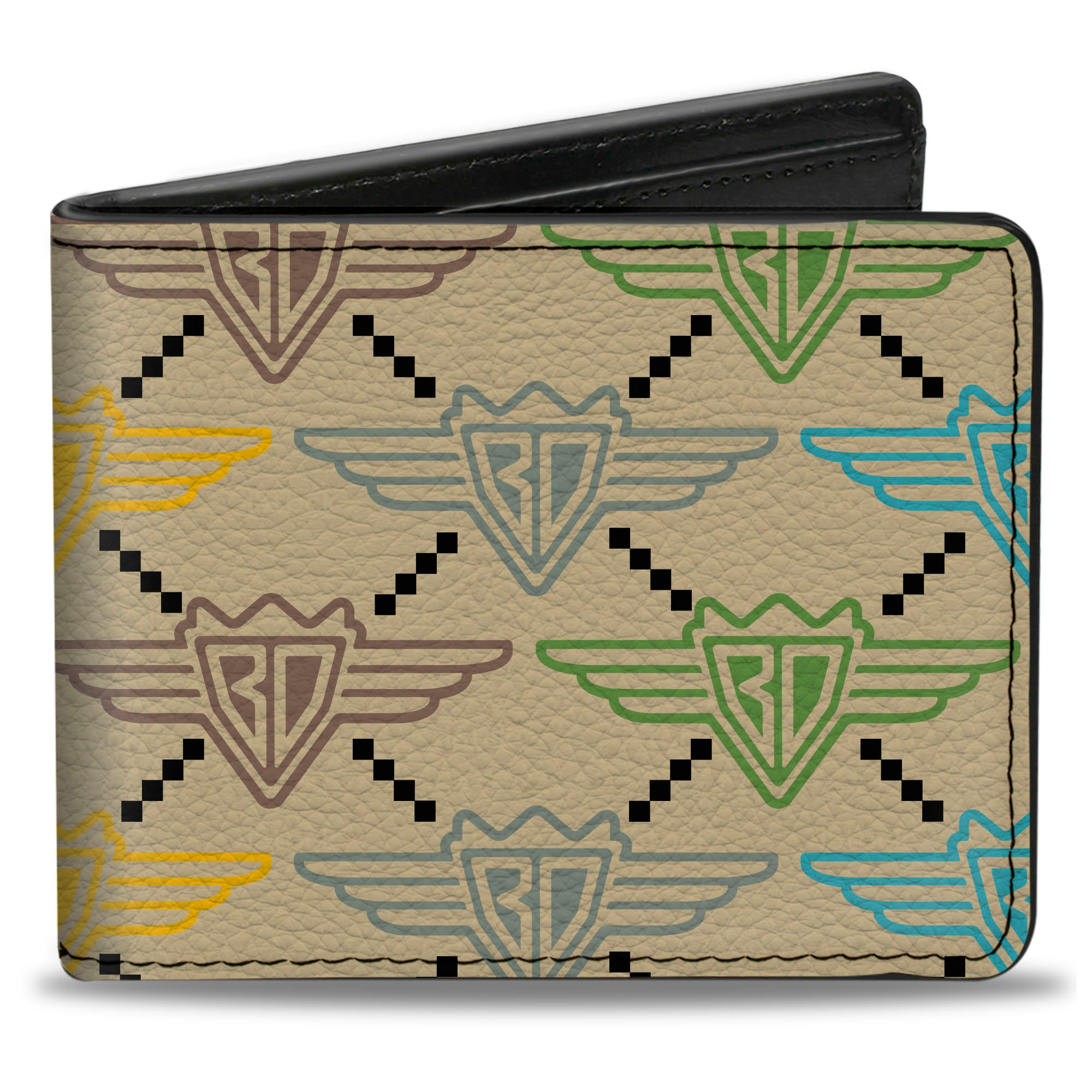 Bi-Fold Wallet - Buckle-Down BD Monogram Tan Multi Neon Bi-Fold Wallets Buckle-Down