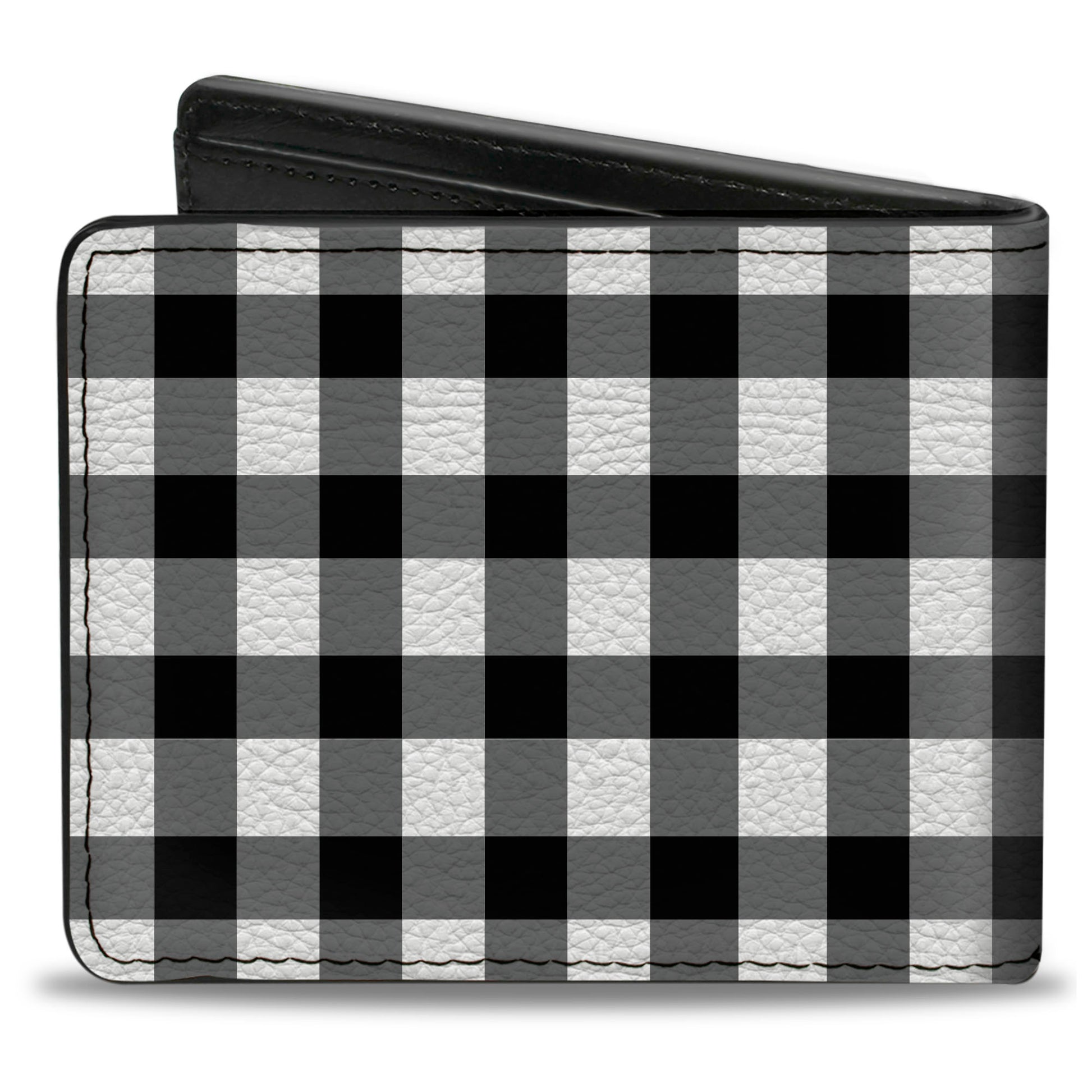 Bi-Fold Wallet - Buffalo Plaid Black White Bi-Fold Wallets Buckle-Down