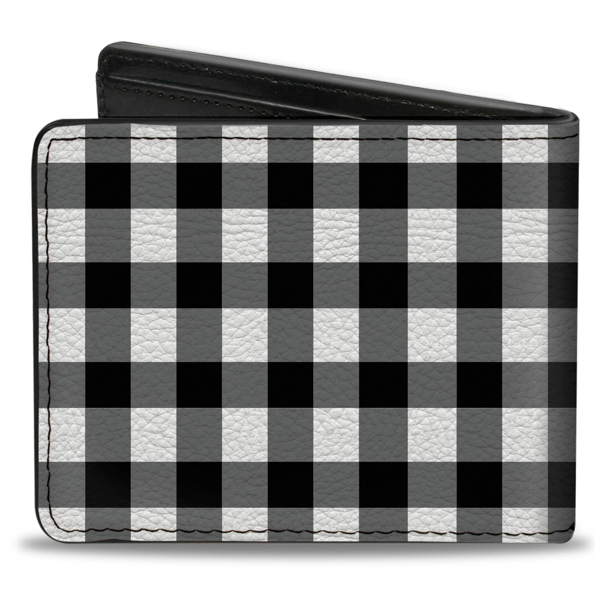 Bi-Fold Wallet - Buffalo Plaid Black White Bi-Fold Wallets Buckle-Down