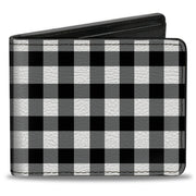 Bi-Fold Wallet - Buffalo Plaid Black White Bi-Fold Wallets Buckle-Down