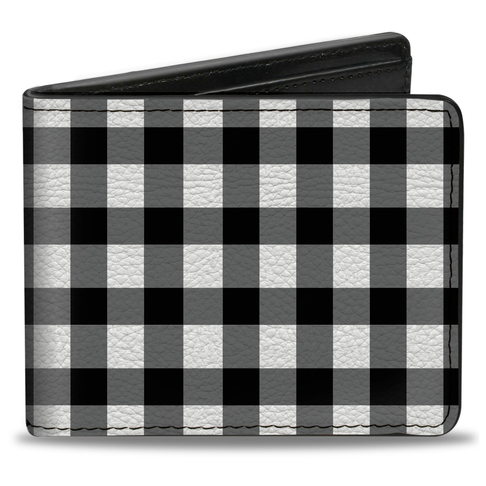 Bi-Fold Wallet - Buffalo Plaid Black White Bi-Fold Wallets Buckle-Down