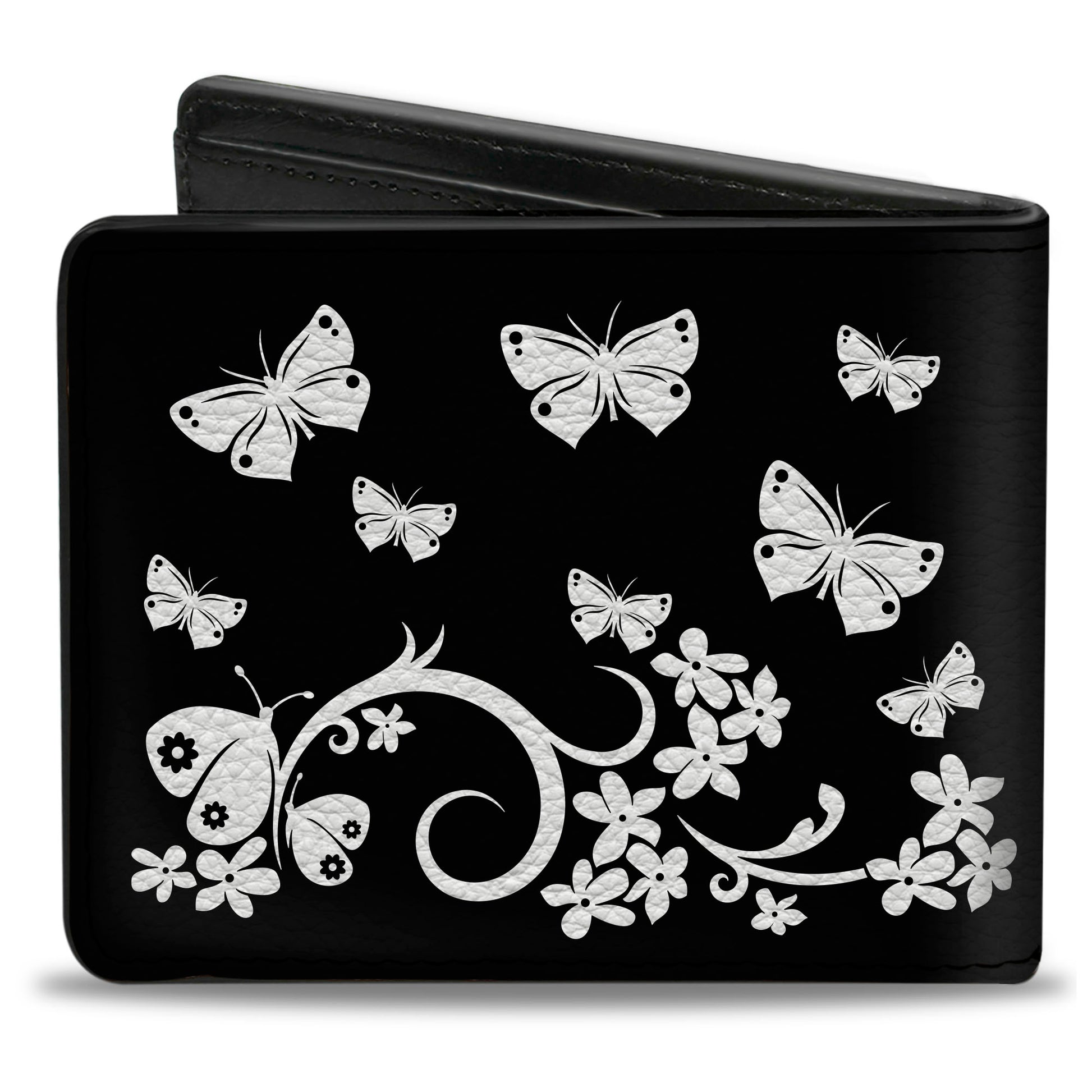 Bi-Fold Wallet - Butterfly Garden Black White Bi-Fold Wallets Buckle-Down