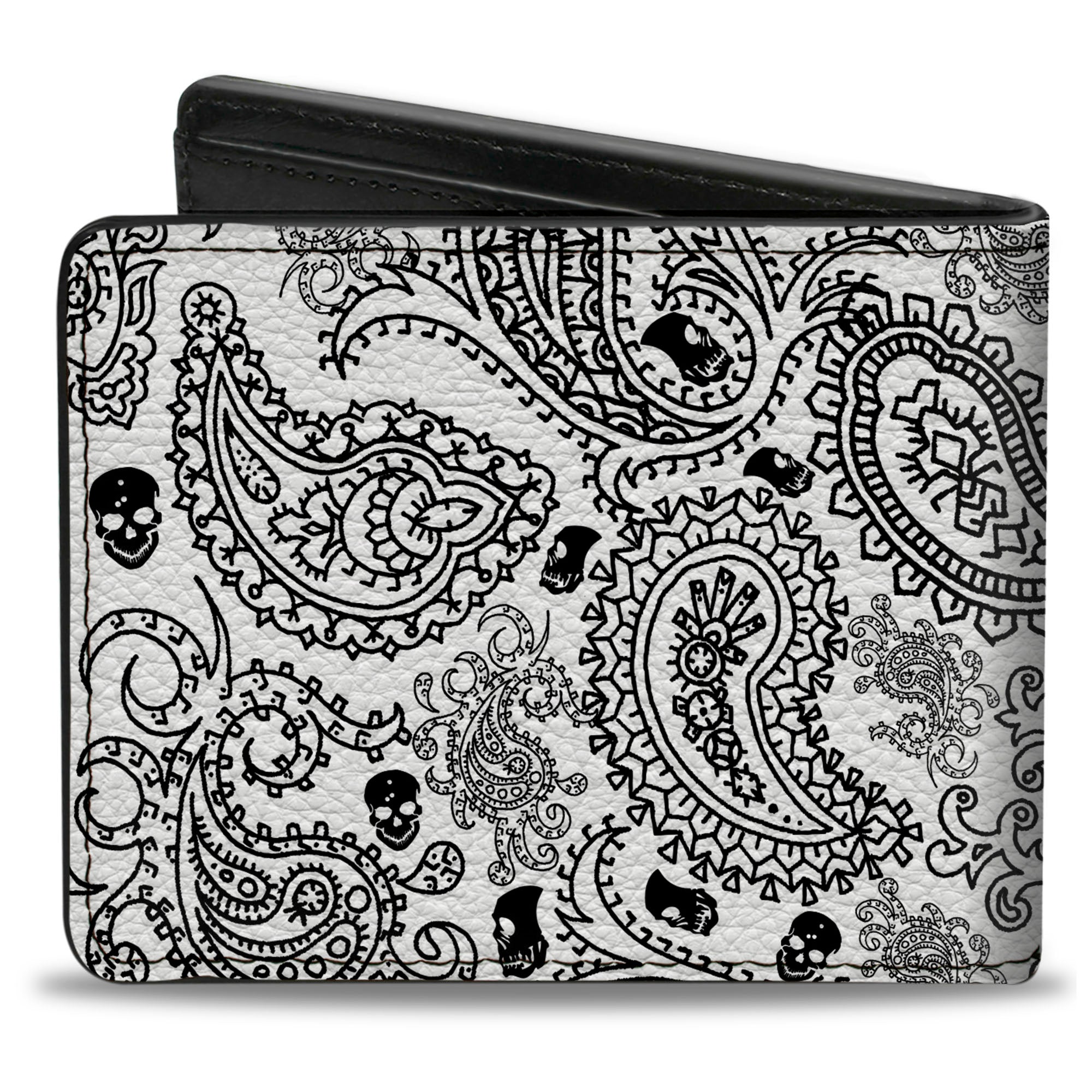 Bi-Fold Wallet - Bandana Skulls White Black Bi-Fold Wallets Buckle-Down