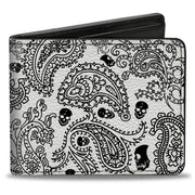 Bi-Fold Wallet - Bandana Skulls White Black Bi-Fold Wallets Buckle-Down