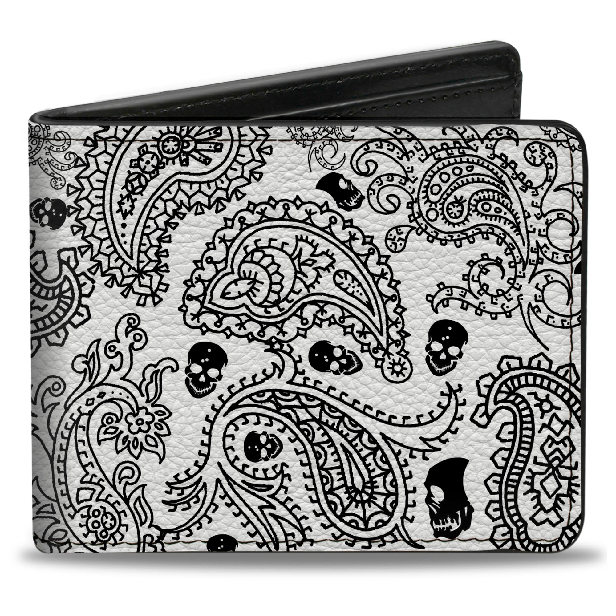 Bi-Fold Wallet - Bandana Skulls White Black Bi-Fold Wallets Buckle-Down