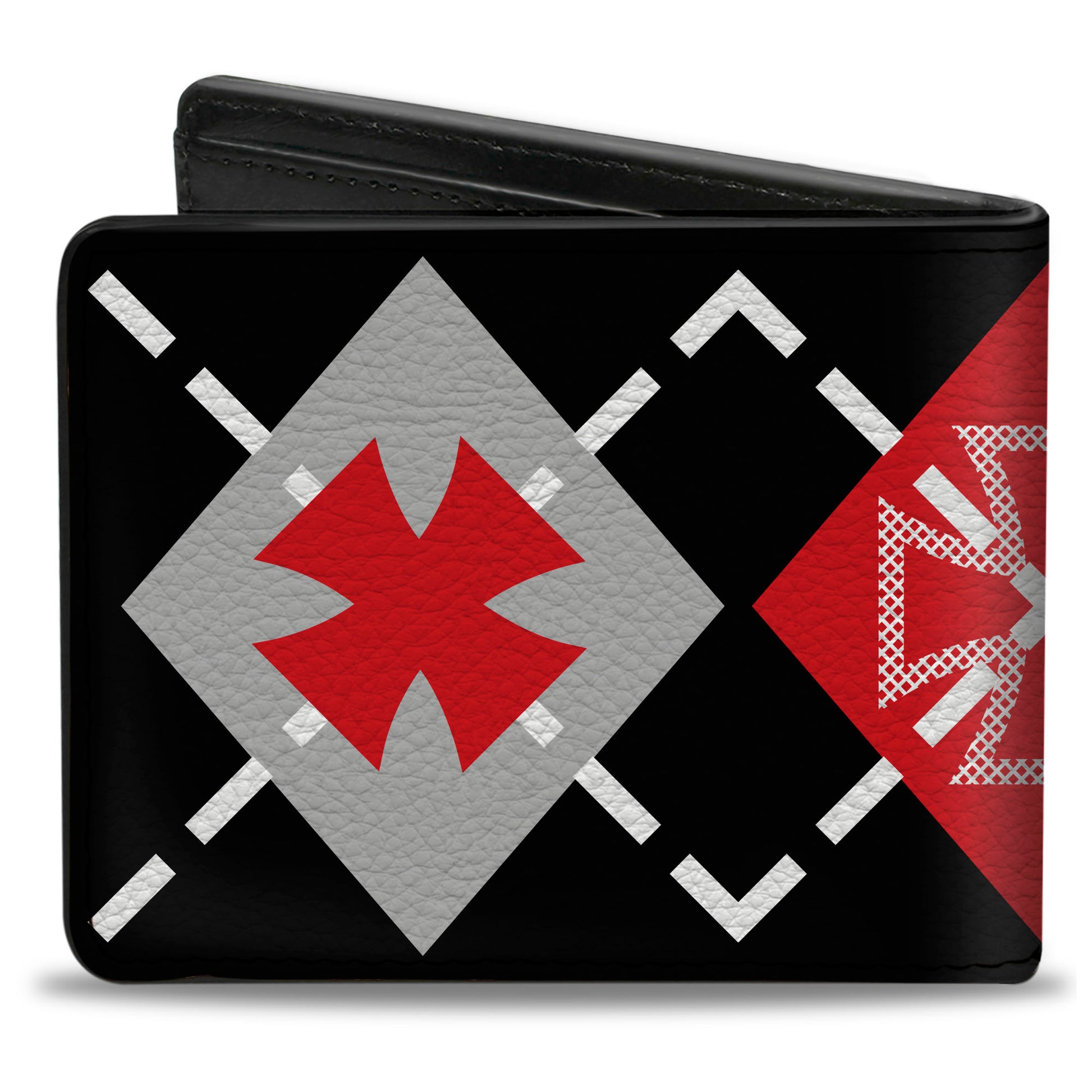 Bi-Fold Wallet - Buckle-Down Argyle Black Red Gray Bi-Fold Wallets Buckle-Down