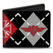 Bi-Fold Wallet - Buckle-Down Argyle Black Red Gray Bi-Fold Wallets Buckle-Down