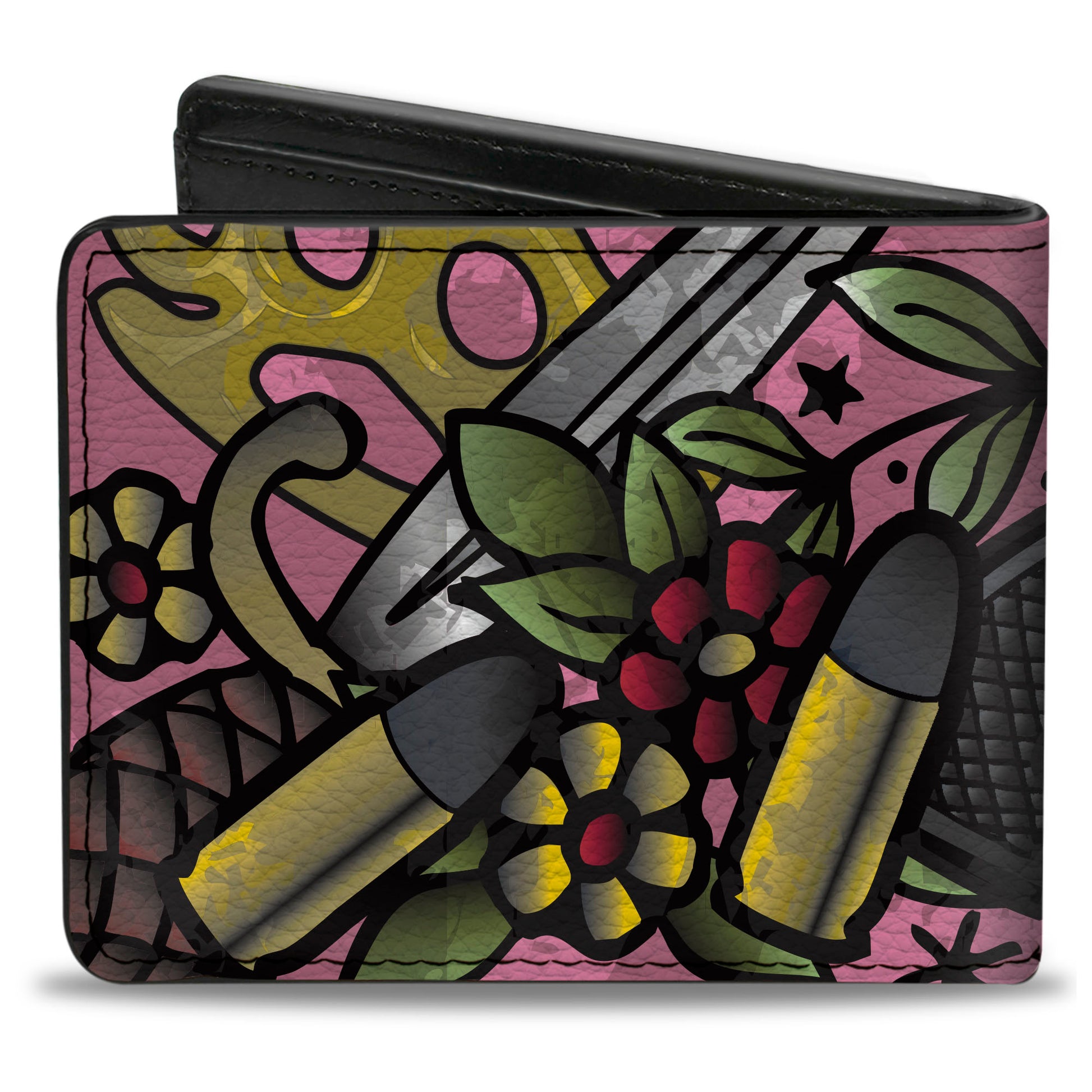 Bi-Fold Wallet - Born to Raise Hell CLOSE-UP Pink Bi-Fold Wallets Buckle-Down