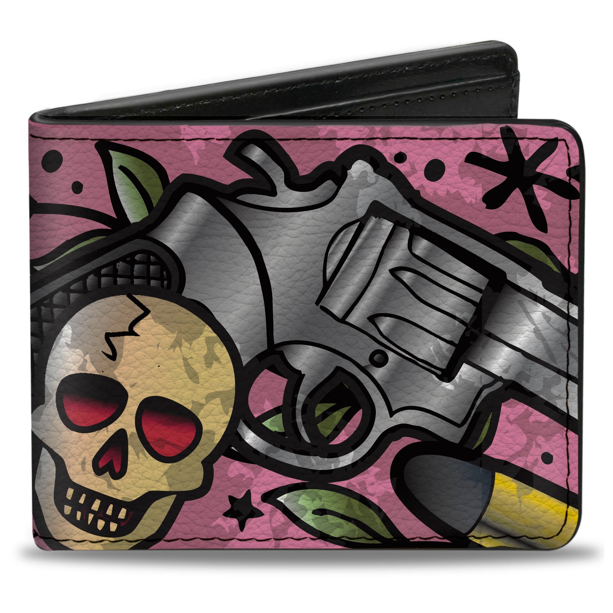 Bi-Fold Wallet - Born to Raise Hell CLOSE-UP Pink Bi-Fold Wallets Buckle-Down