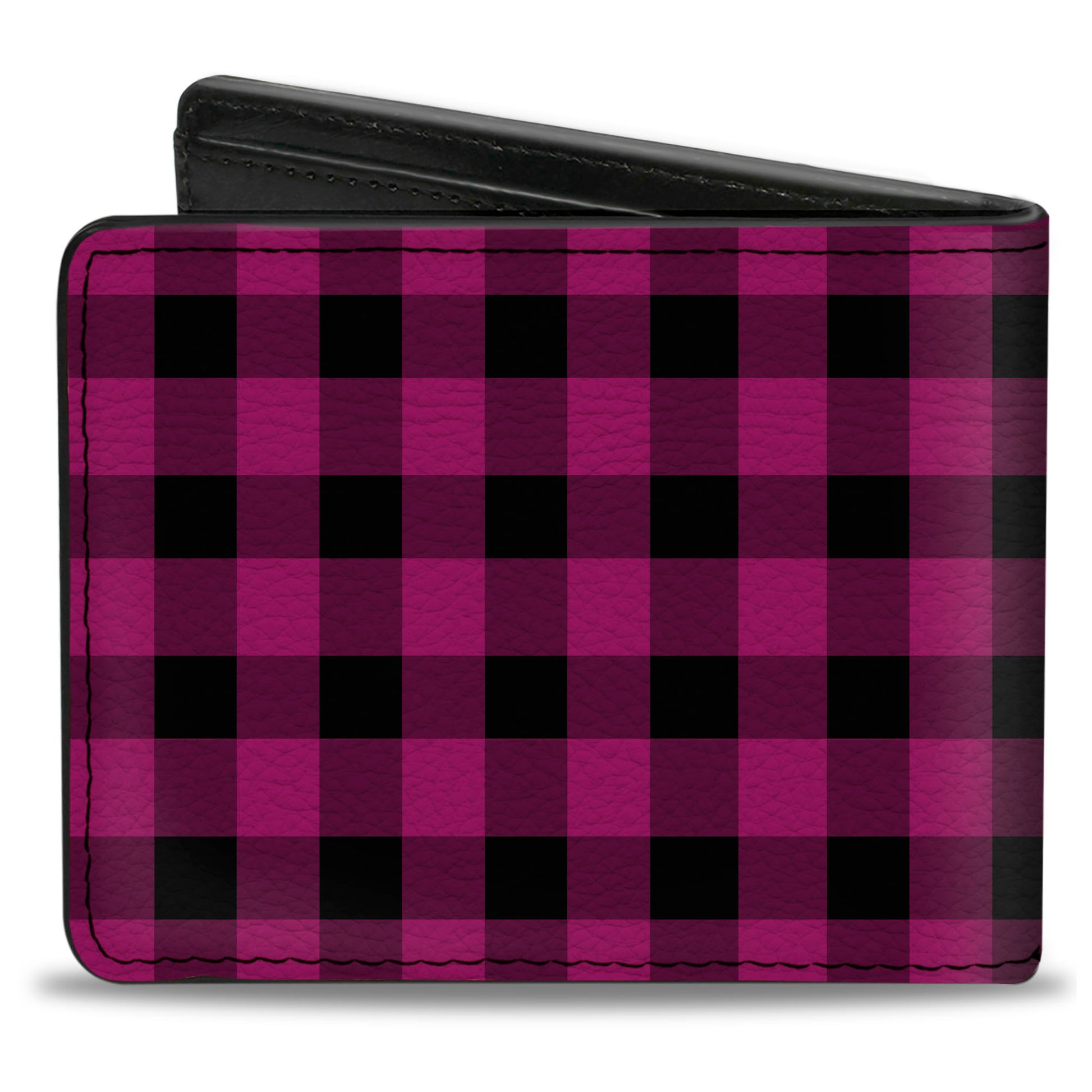 Bi-Fold Wallet - Buffalo Plaid Black Fuchsia Bi-Fold Wallets Buckle-Down