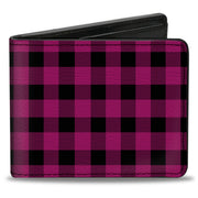 Bi-Fold Wallet - Buffalo Plaid Black Fuchsia Bi-Fold Wallets Buckle-Down