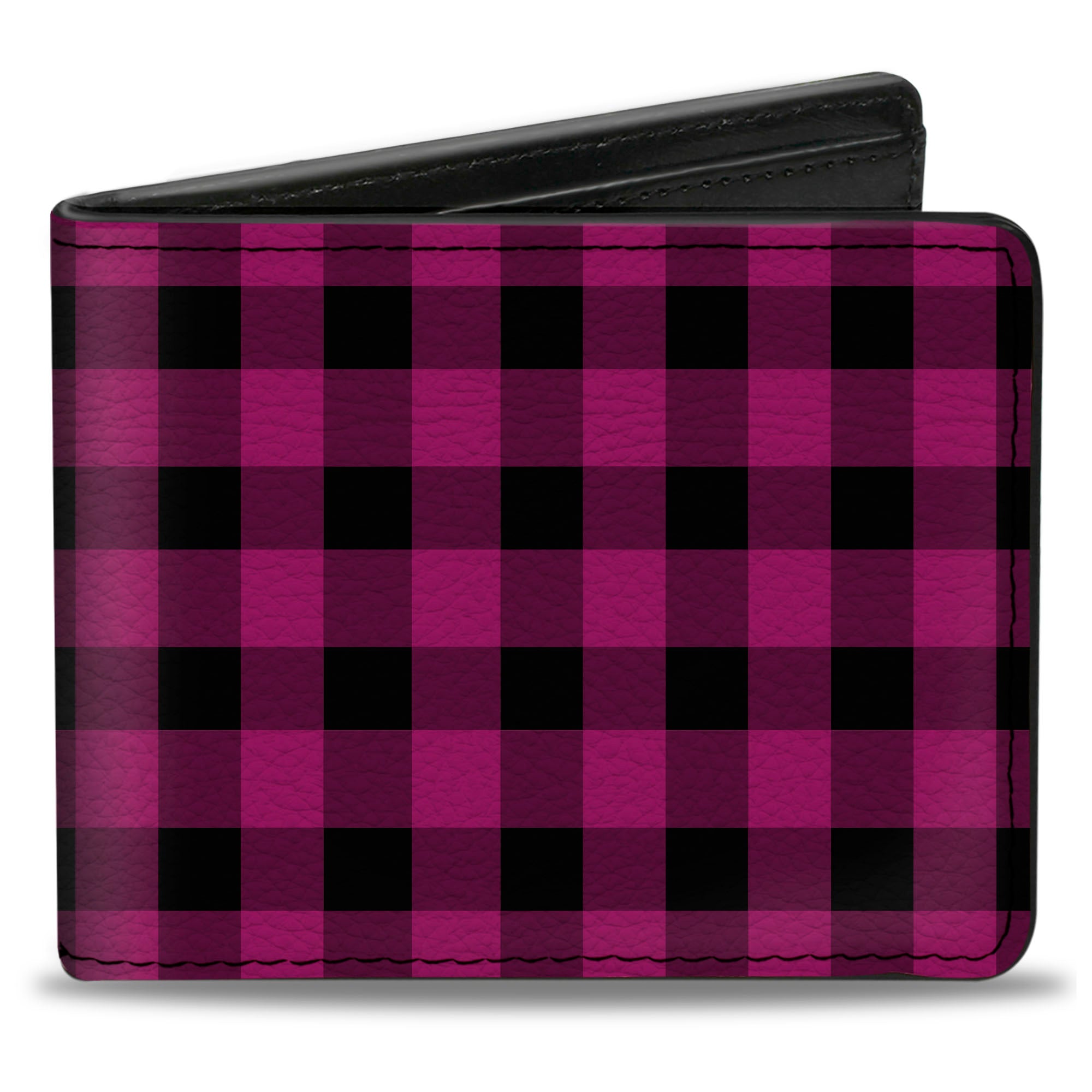 Bi-Fold Wallet - Buffalo Plaid Black Fuchsia Bi-Fold Wallets Buckle-Down