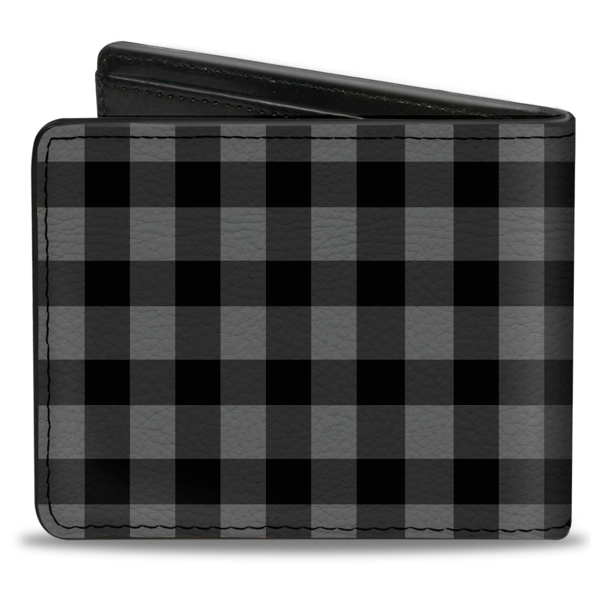 Bi-Fold Wallet - Buffalo Plaid Black Gray Bi-Fold Wallets Buckle-Down