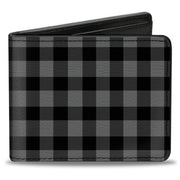 Bi-Fold Wallet - Buffalo Plaid Black Gray Bi-Fold Wallets Buckle-Down