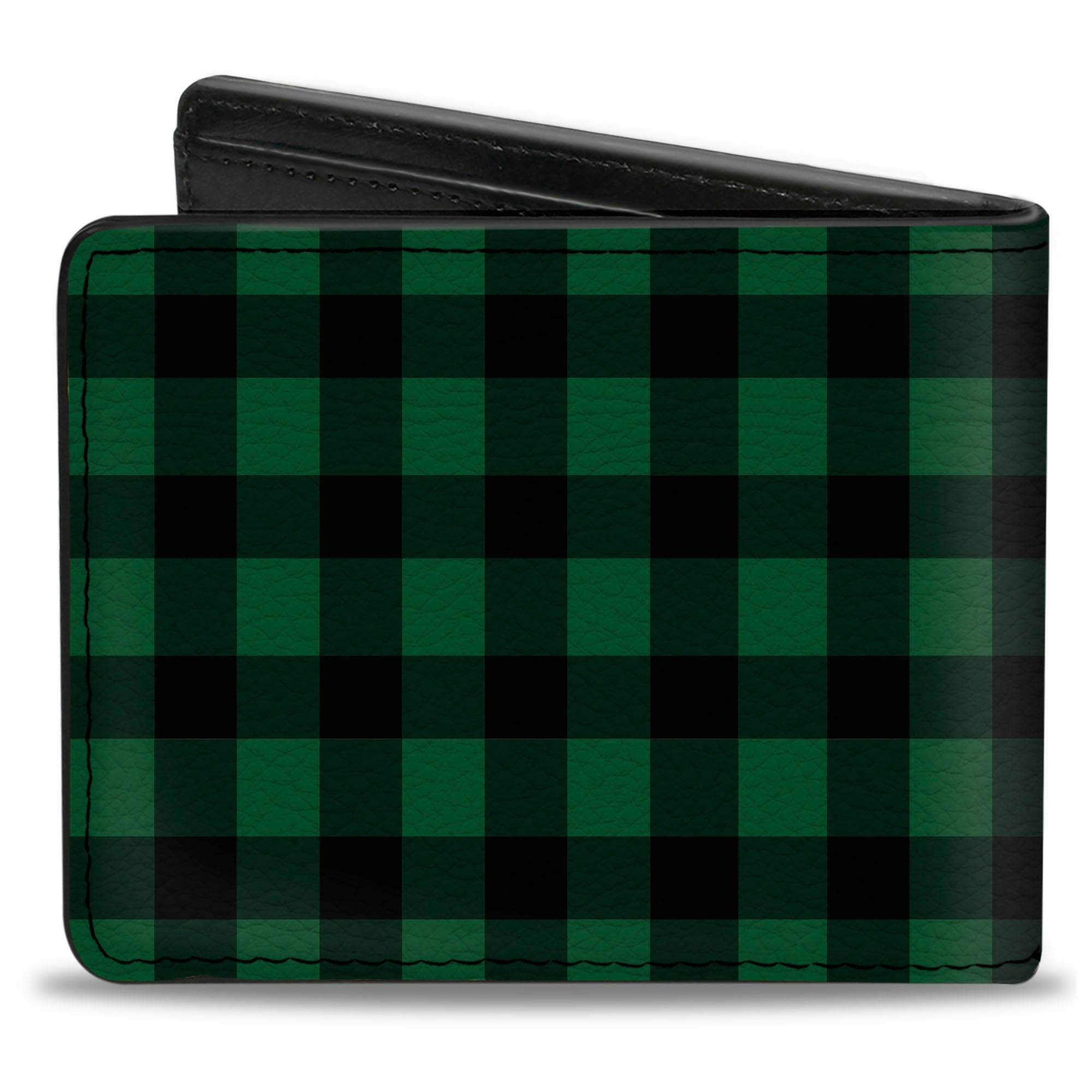 Bi-Fold Wallet - Buffalo Plaid Black Green Bi-Fold Wallets Buckle-Down