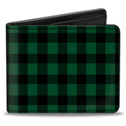 Bi-Fold Wallet - Buffalo Plaid Black Green Bi-Fold Wallets Buckle-Down