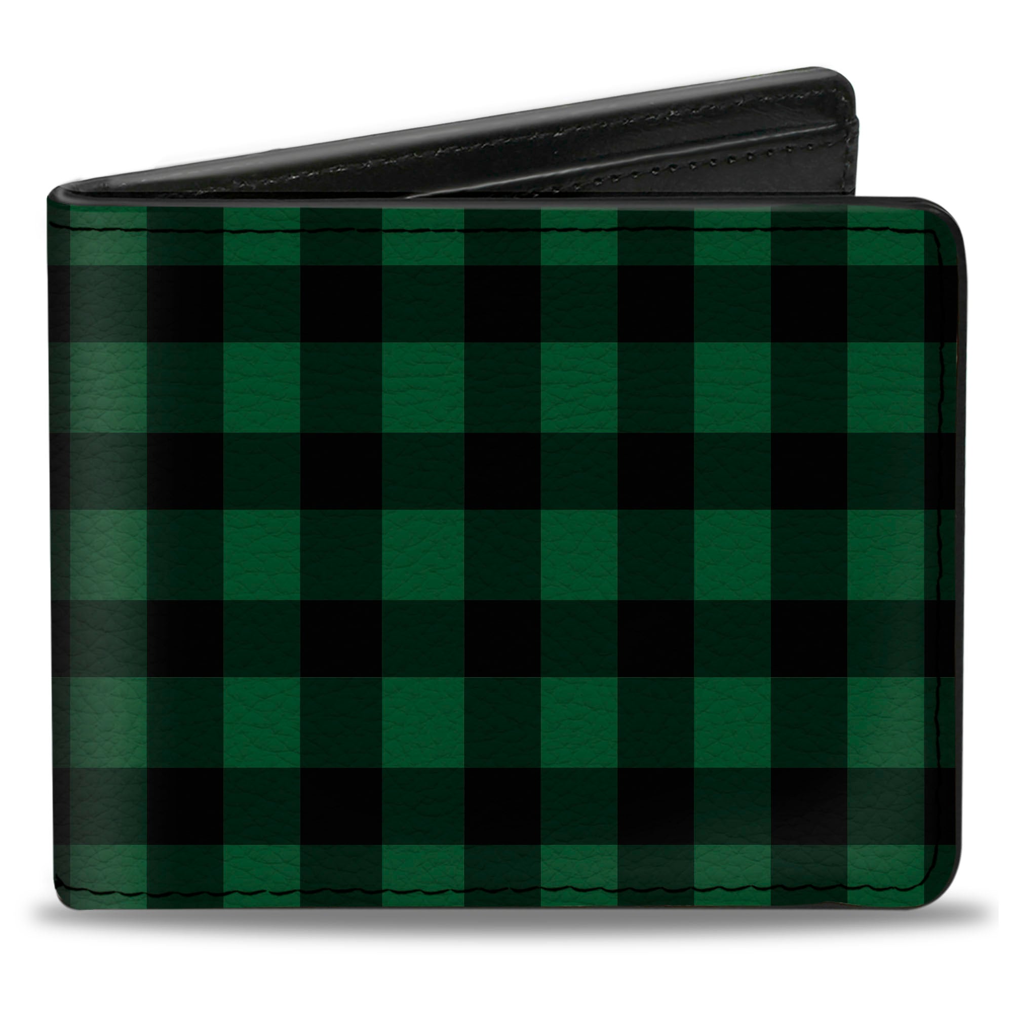 Bi-Fold Wallet - Buffalo Plaid Black Green Bi-Fold Wallets Buckle-Down