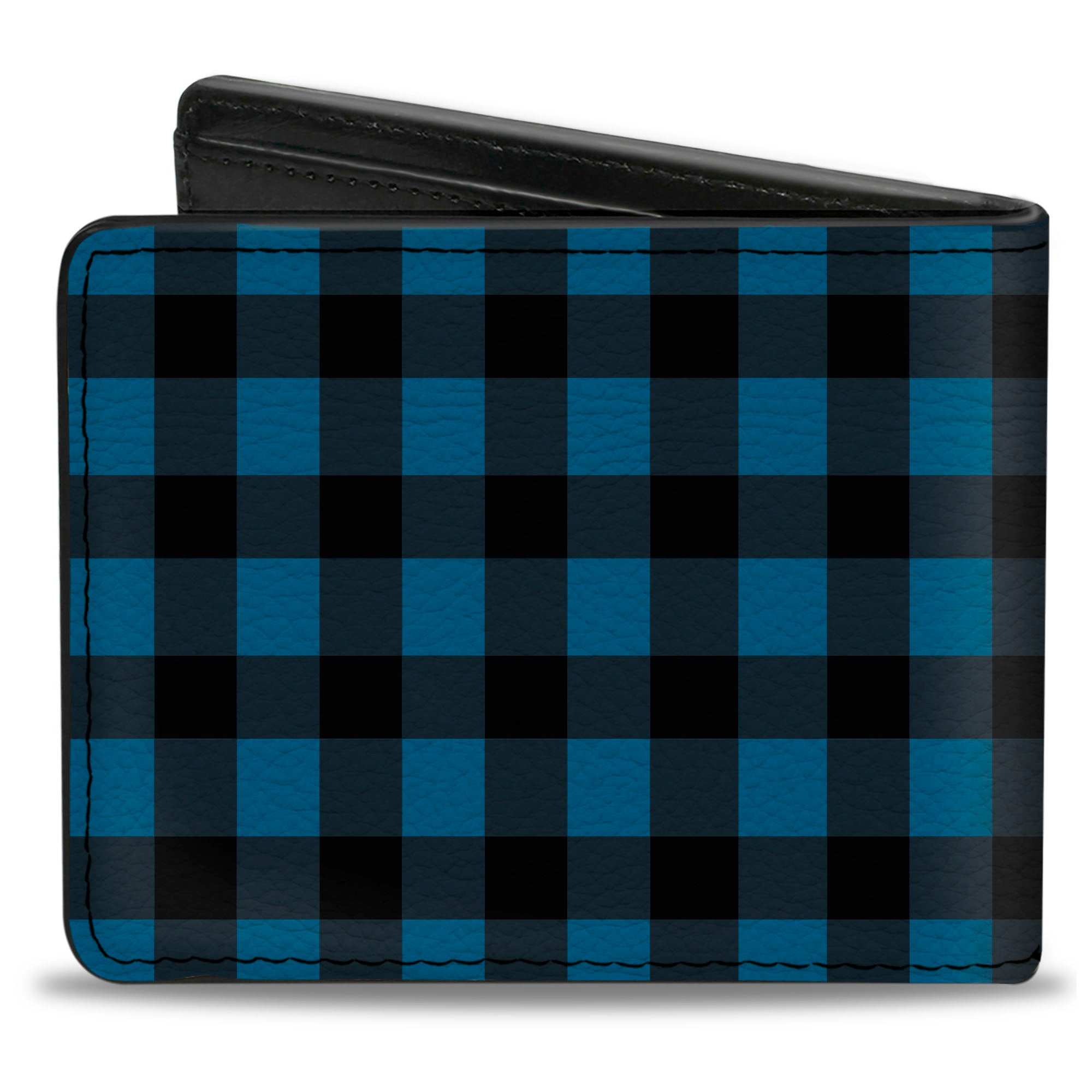 Bi-Fold Wallet - Buffalo Plaid Black/Turquoise Bi-Fold Wallets Buckle-Down