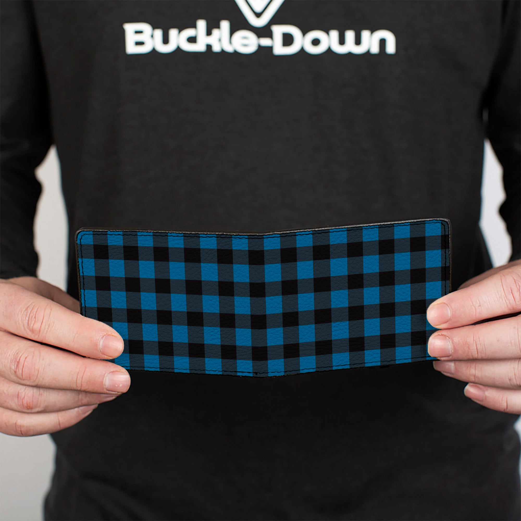Bi-Fold Wallet - Buffalo Plaid Black/Turquoise Bi-Fold Wallets Buckle-Down