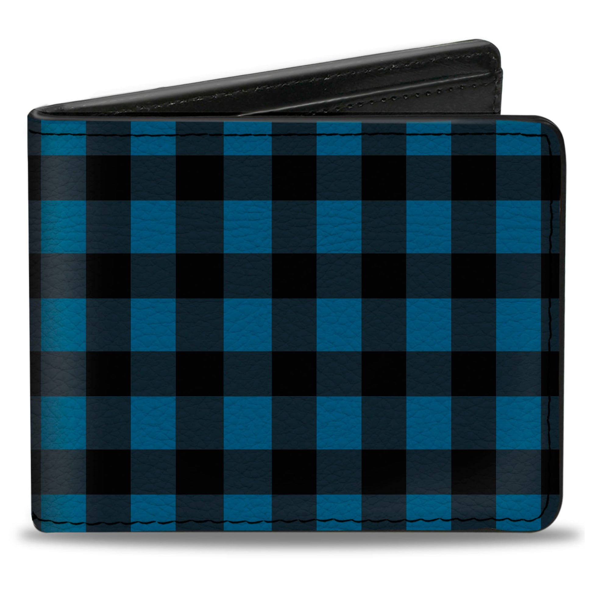 Bi-Fold Wallet - Buffalo Plaid Black/Turquoise Bi-Fold Wallets Buckle-Down