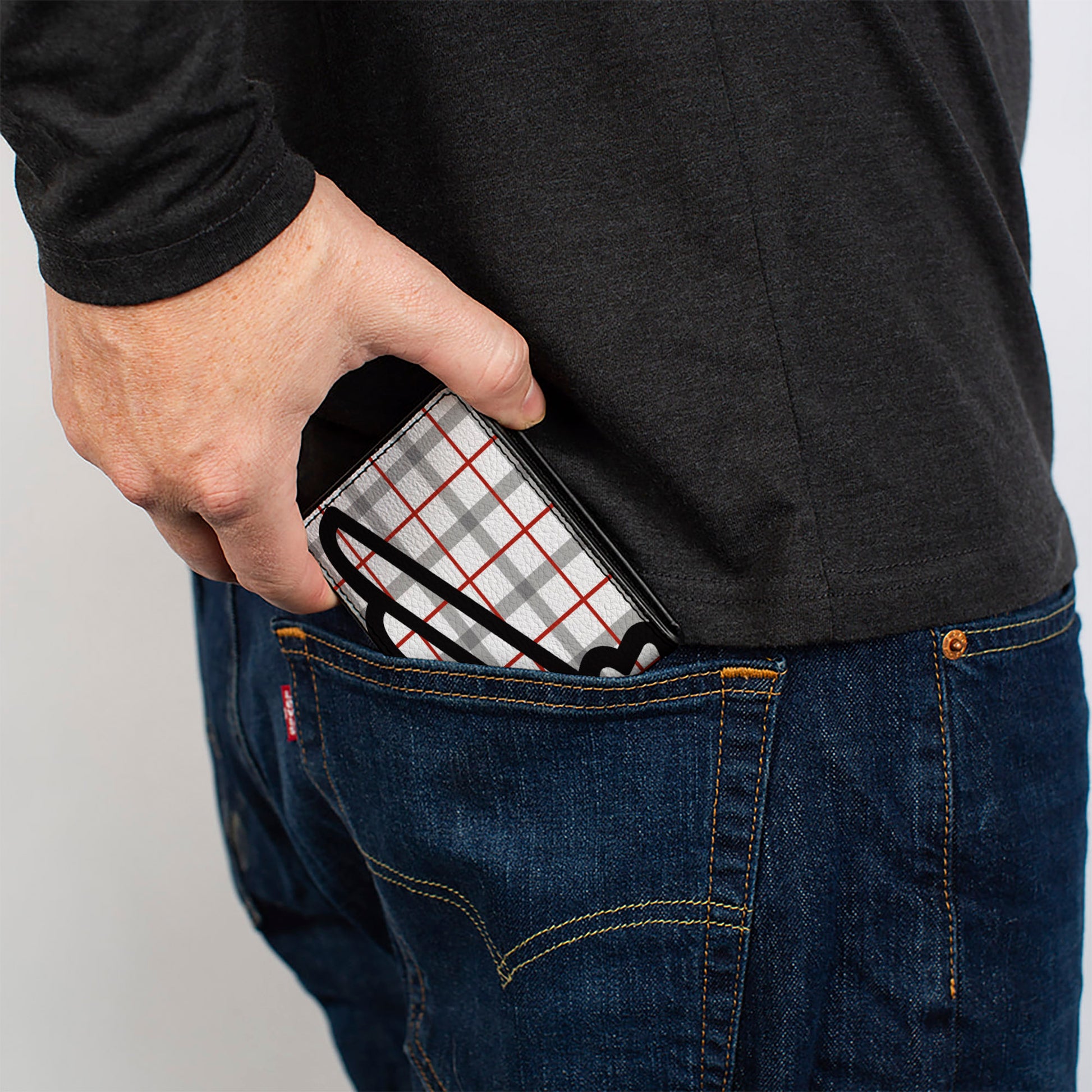 Bi-Fold Wallet - Buckle-Down Plaid White Gray Red Bi-Fold Wallets Buckle-Down