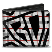 Bi-Fold Wallet - Buckle-Down Plaid White Gray Red Bi-Fold Wallets Buckle-Down
