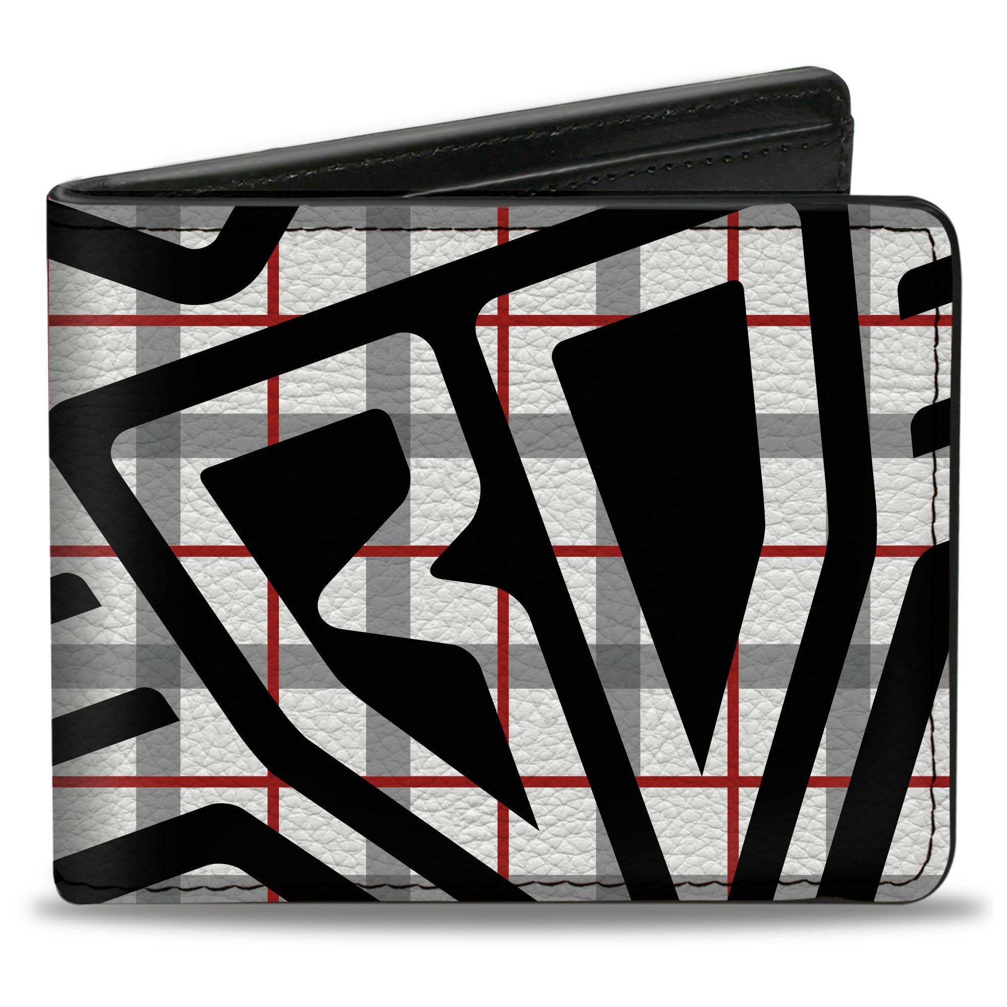 Bi-Fold Wallet - Buckle-Down Plaid White Gray Red Bi-Fold Wallets Buckle-Down