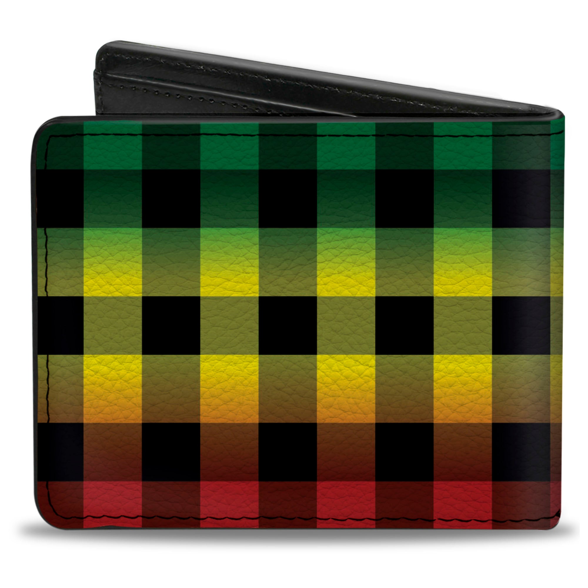 Bi-Fold Wallet - Buffalo Plaid Rasta Bi-Fold Wallets Buckle-Down