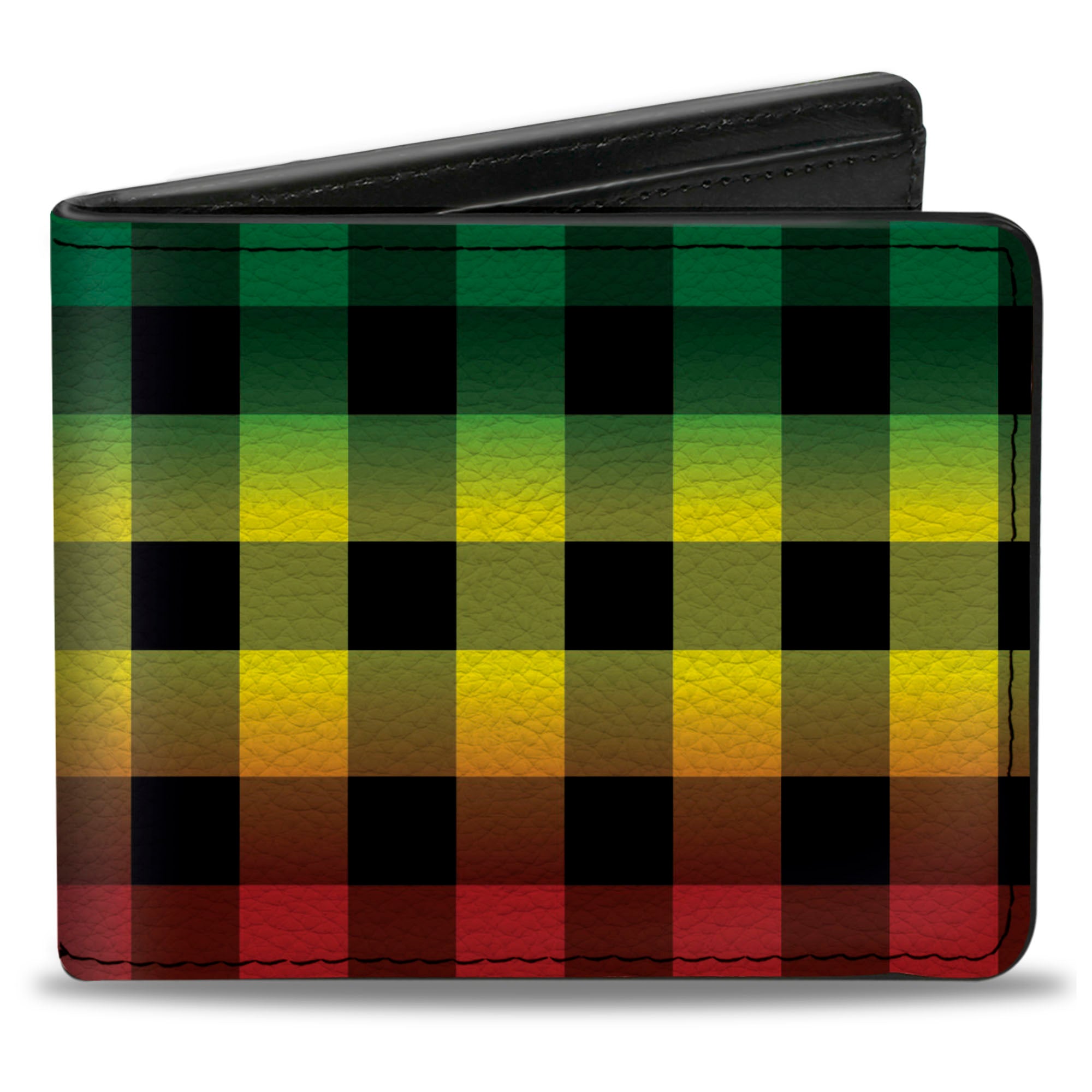 Bi-Fold Wallet - Buffalo Plaid Rasta Bi-Fold Wallets Buckle-Down