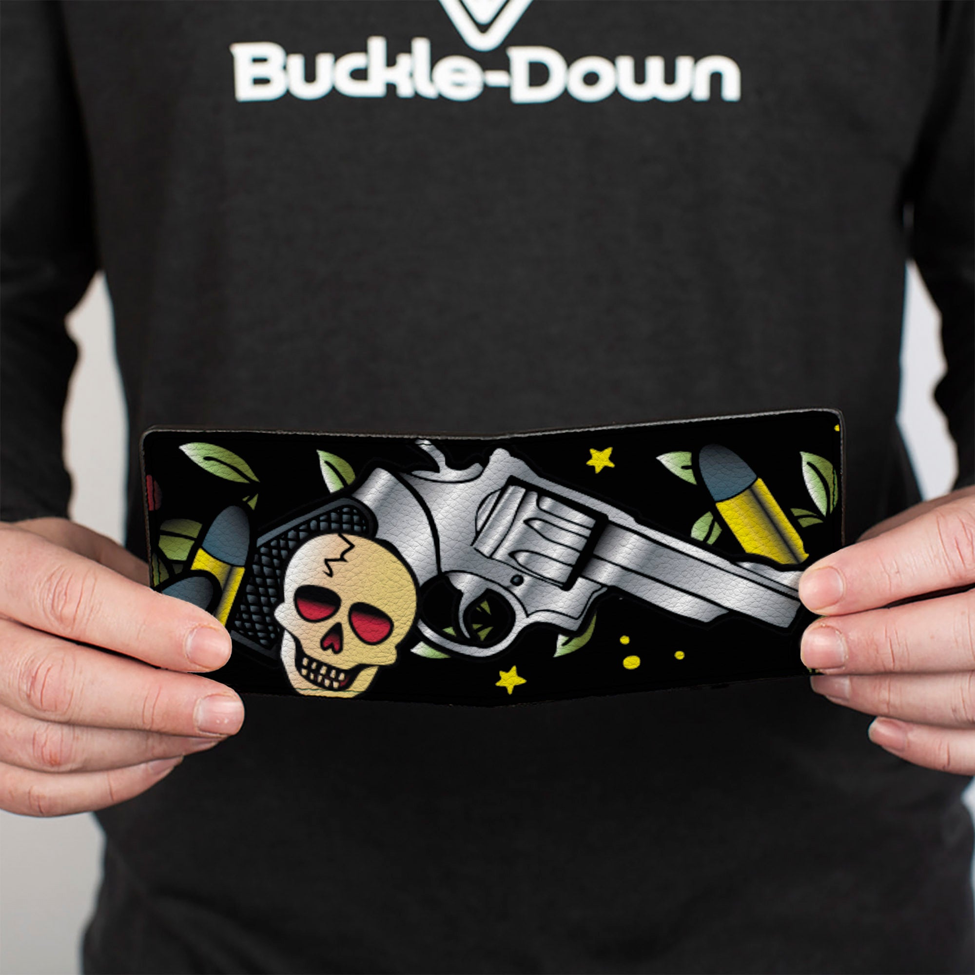 Bi-Fold Wallet - Born to Raise Hell Black Bi-Fold Wallets Buckle-Down