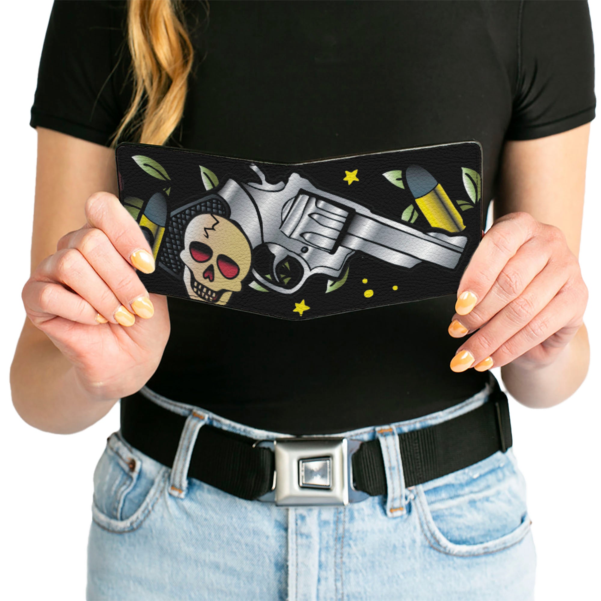 Bi-Fold Wallet - Born to Raise Hell Black Bi-Fold Wallets Buckle-Down