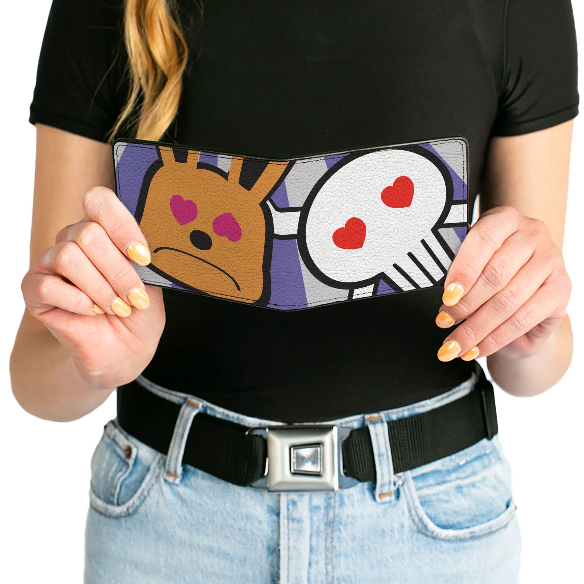 Bi-Fold Wallet - Buckle-Down Cartoon CLOSE-UP Bi-Fold Wallets Buckle-Down