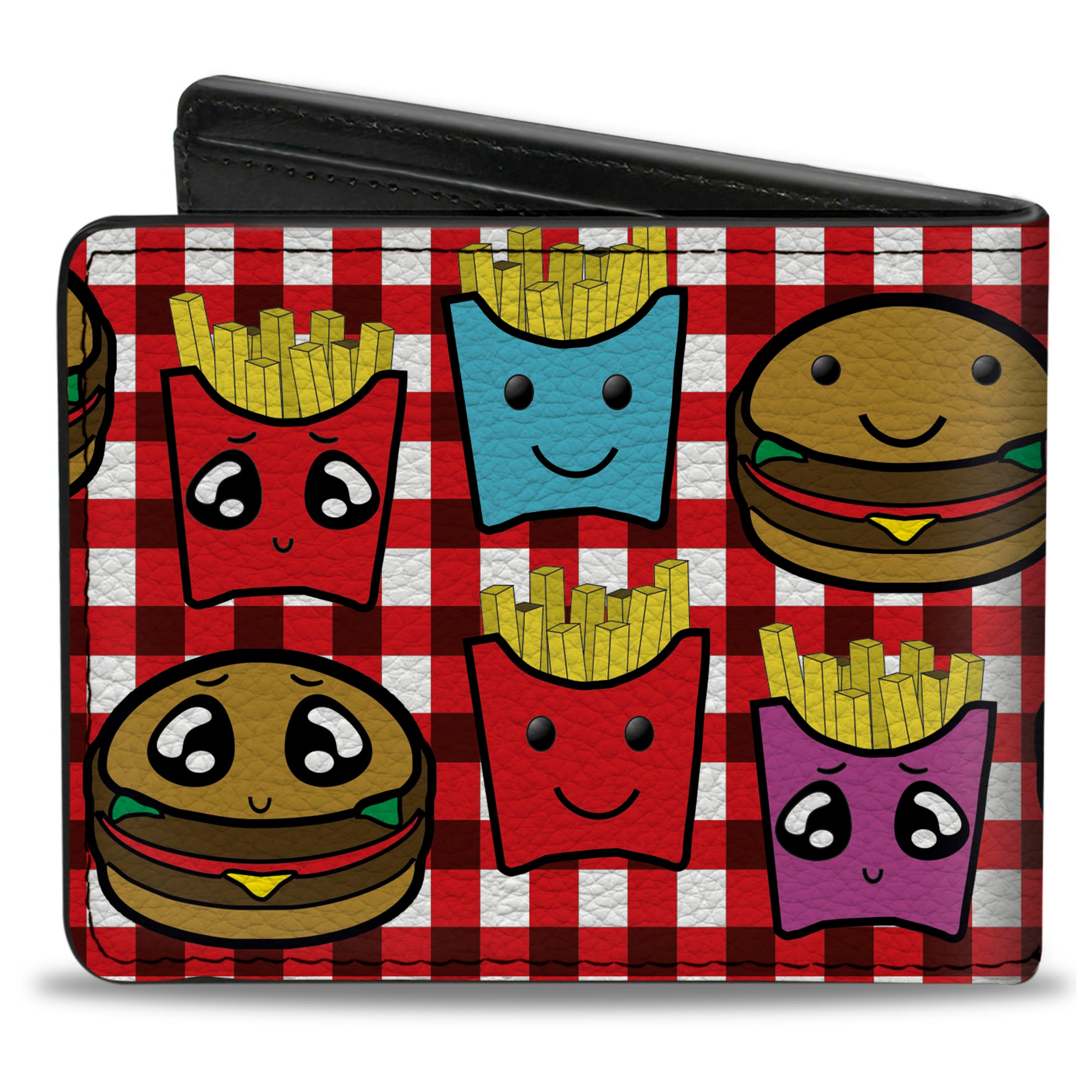Bi-Fold Wallet - Burger & Fries Cartoon Bi-Fold Wallets Buckle-Down