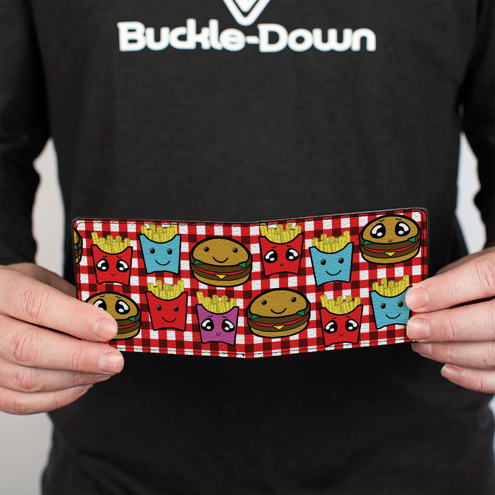 Bi-Fold Wallet - Burger & Fries Cartoon Bi-Fold Wallets Buckle-Down